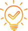 The image is a small, pixelated icon depicting a stylized light bulb with an orange glow and abstract geometric shapes inside. It symbolizes creativity and innovation, featuring a modern digital aesthetic, and is likely used as a professional logo or emblem for a brand or organization.